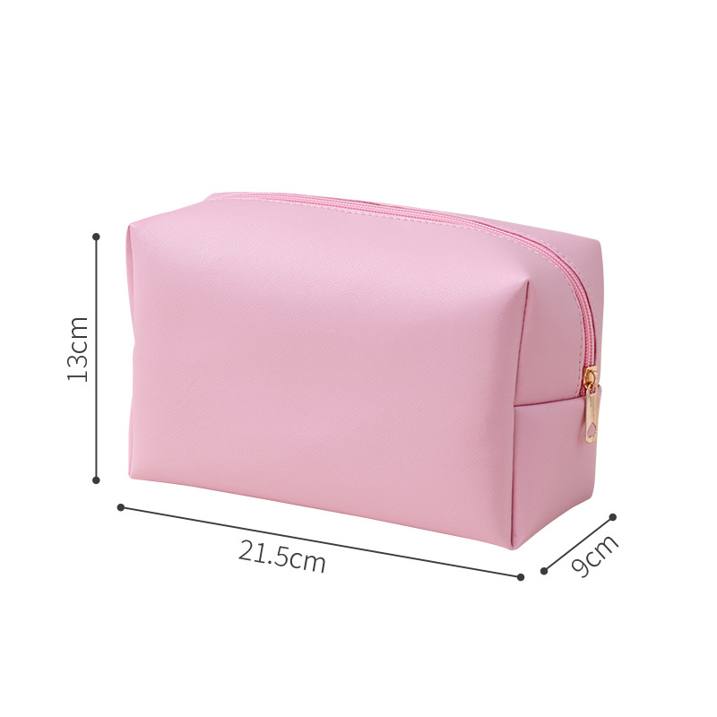 1 Piece Simple Series Simple Solid Color PU Women's Makeup Bags h5 